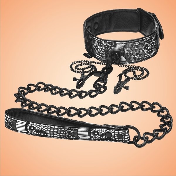 STEAMY SHADES Collar With Leash & Clamps
