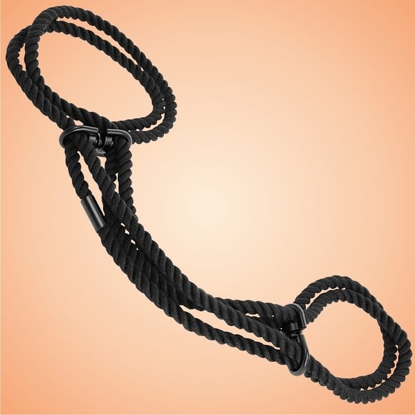 DARKNESS Black Rope Cuffs
