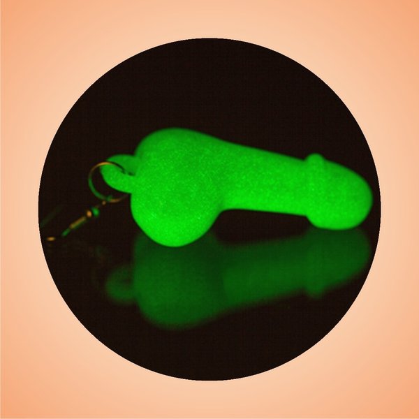 Penis-Ohrhänger fluoreszierend